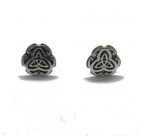 E000727 Small sterling silver earrings solid 925 Triquetra Empress 